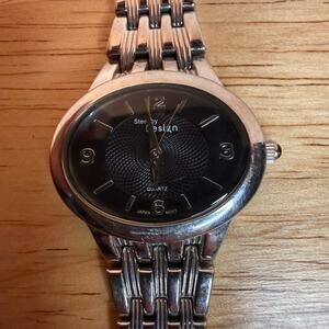 Steel by Design Stainless Steel Quartz Watch Japan Movement Oval Shape Women’s